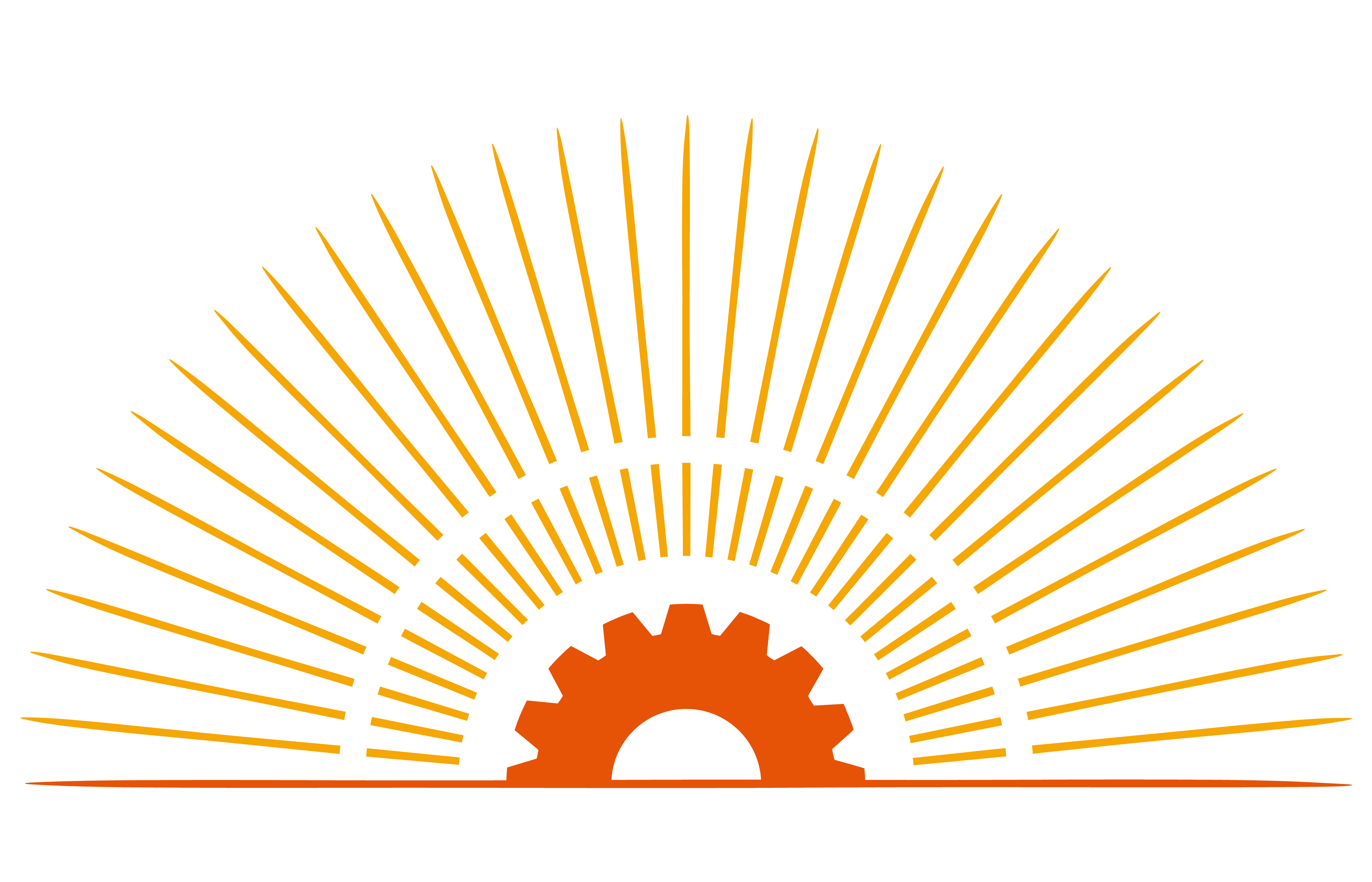 logo+Green_Jobs_AZ-brandmark - Green Jobs Arizona Stylized illustration of a semicircular sun with orange rays radiating outward from an orange gear.
